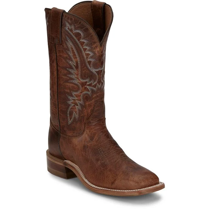 Justin Women's Bent Rail Peyton Western Boot in Amber Brown Cowhide