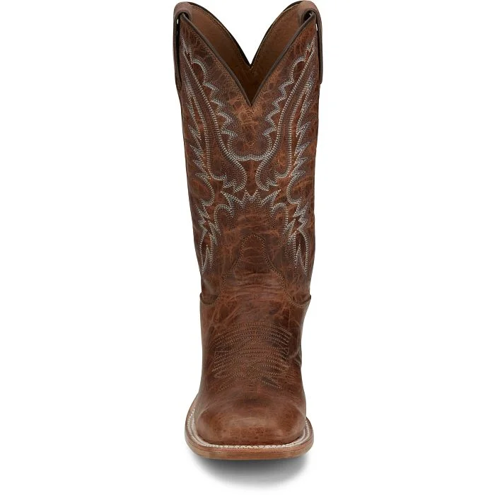 Justin Women's Bent Rail Peyton Western Boot in Amber Brown Cowhide