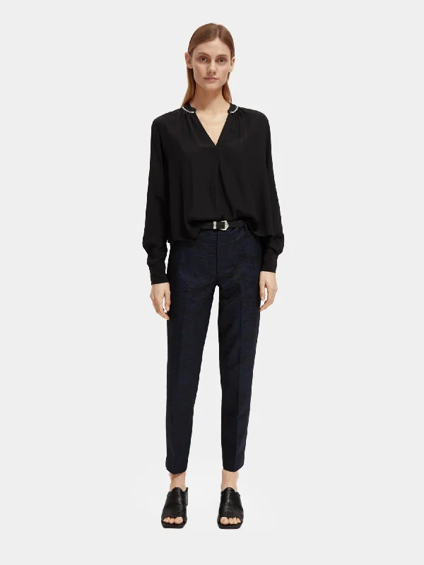 Lowry mid-rise slim-fit jacquard pants