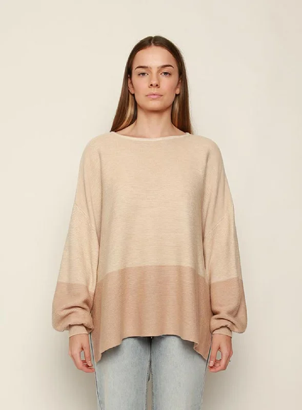 Maya 2 Tone Knit-BEIGE