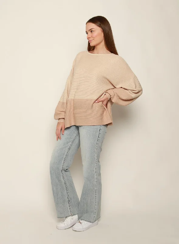 Maya 2 Tone Knit-BEIGE