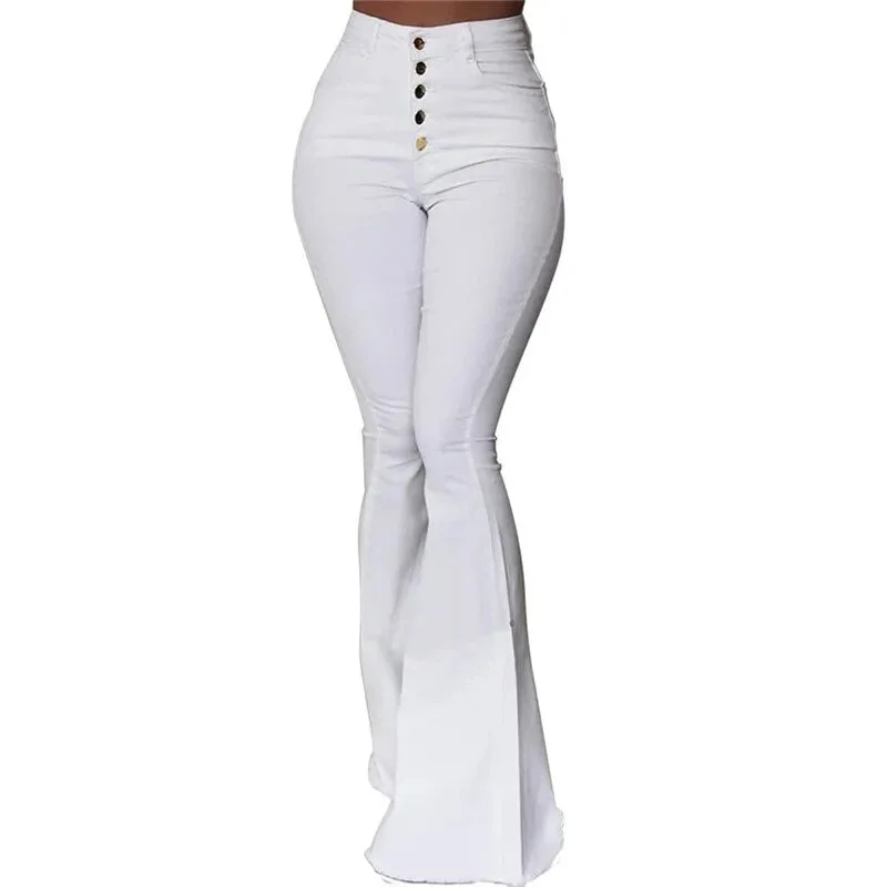 Elegant High Waist Bell-bottoms Trousers