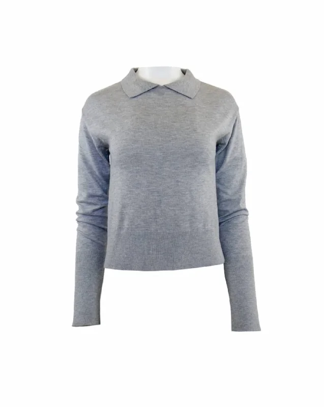 Women's Pallas Collared Sweater In Heather Grey