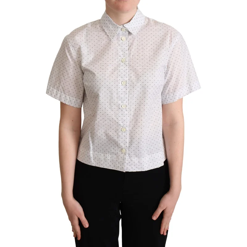 Dolce & Gabbana Elegant Polka Dot Cotton Polo Top