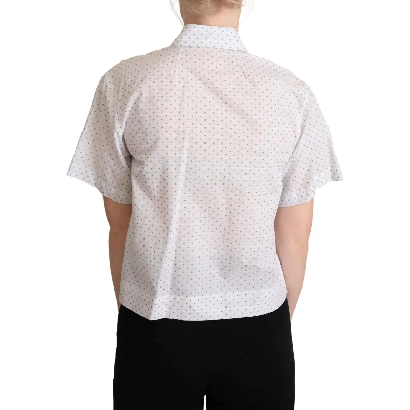 Dolce & Gabbana Elegant Polka Dot Cotton Polo Top