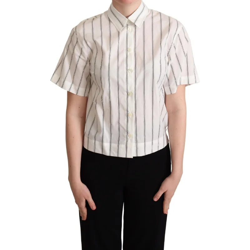 Dolce & Gabbana Elegant Striped Cotton Polo Top