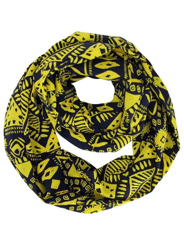 Navy & Yellow Aztec Infinity Scarf