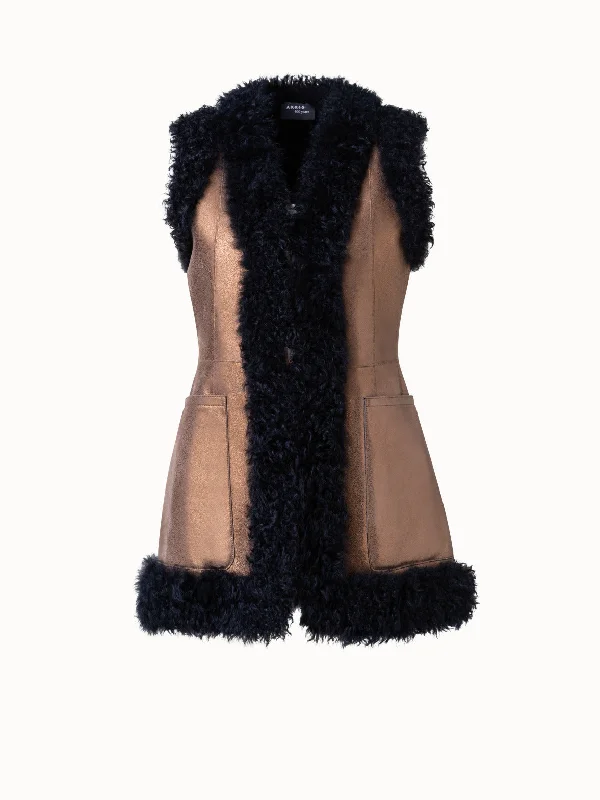 Reversible Shearling Long Gilet